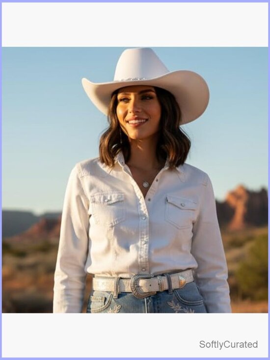 Wide Brim Cowboy Hat Rhinestone Party Cap Adjustable main image 4